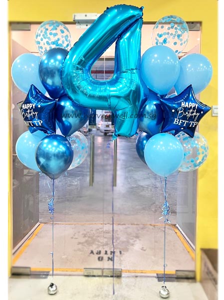 Personalised Sapphire Blue Megaloon Balloon Bundle Set